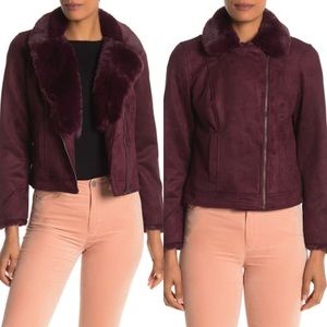 CATHERINE MALANDRINO Faux FurTrimmed Faux Suede